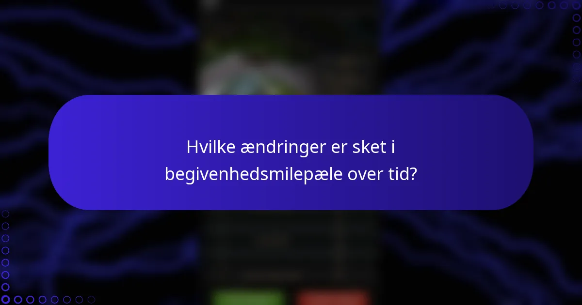 Hvilke ændringer er sket i begivenhedsmilepæle over tid?